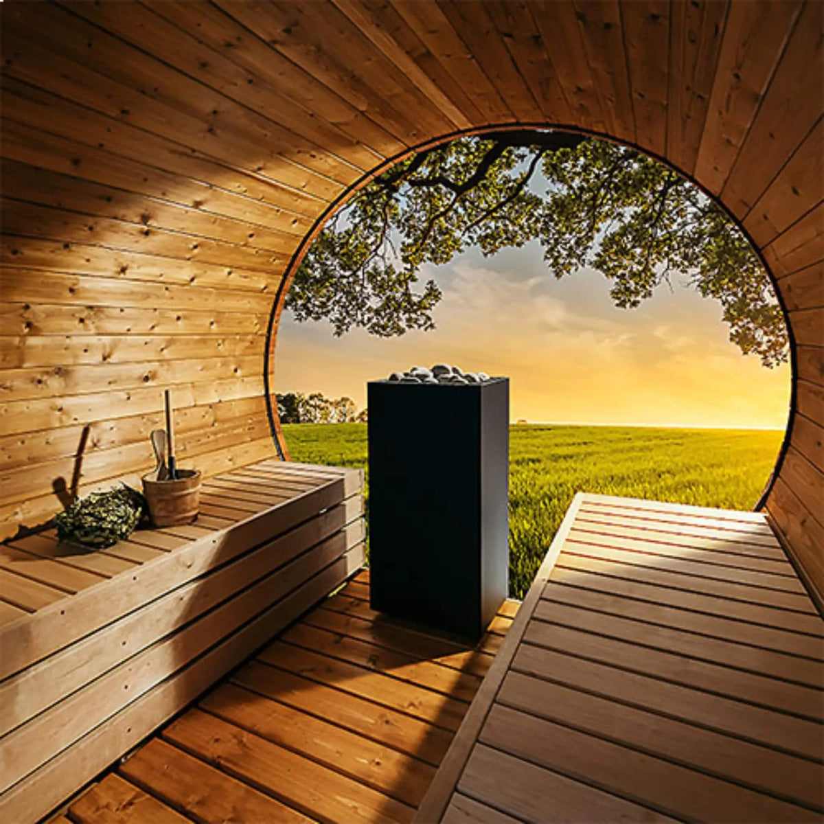 Huum Core Black Sauna Heater With UKU Local Digital Controller & Stones | Stainless Steel | Outdoor Living Use | Outdoor Living