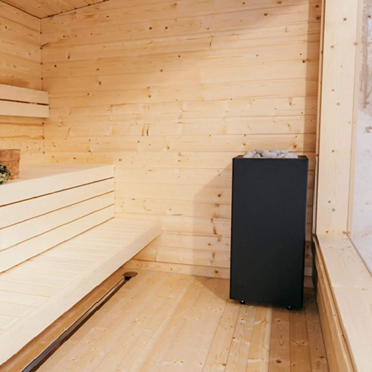 Huum Core Black Sauna Heater With UKU Local Digital Controller & Stones | Stainless Steel | Outdoor Living Use | Outdoor Living