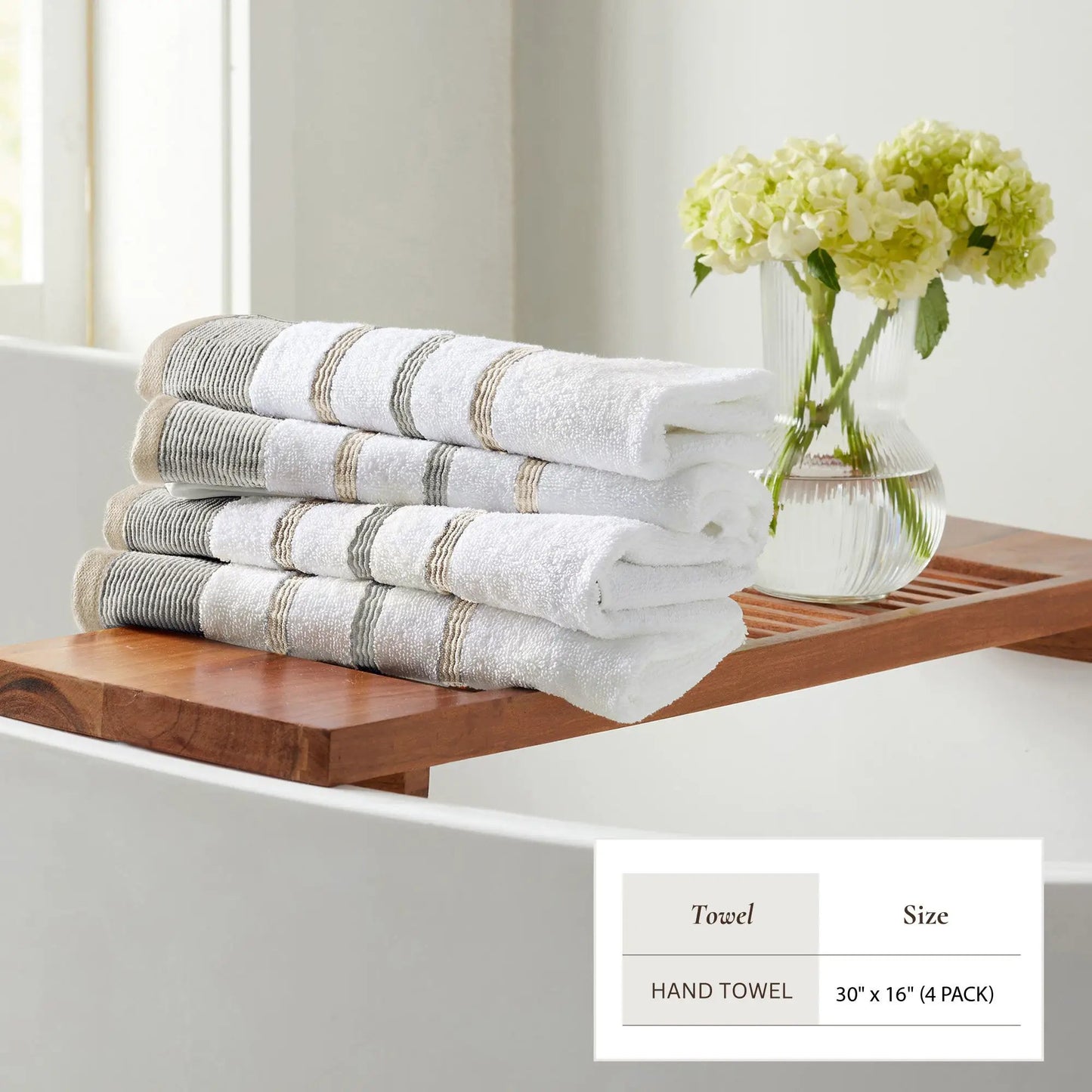Decorative Cotton Stripe Bath Towel Set - Noelle Collection from PriceLows™