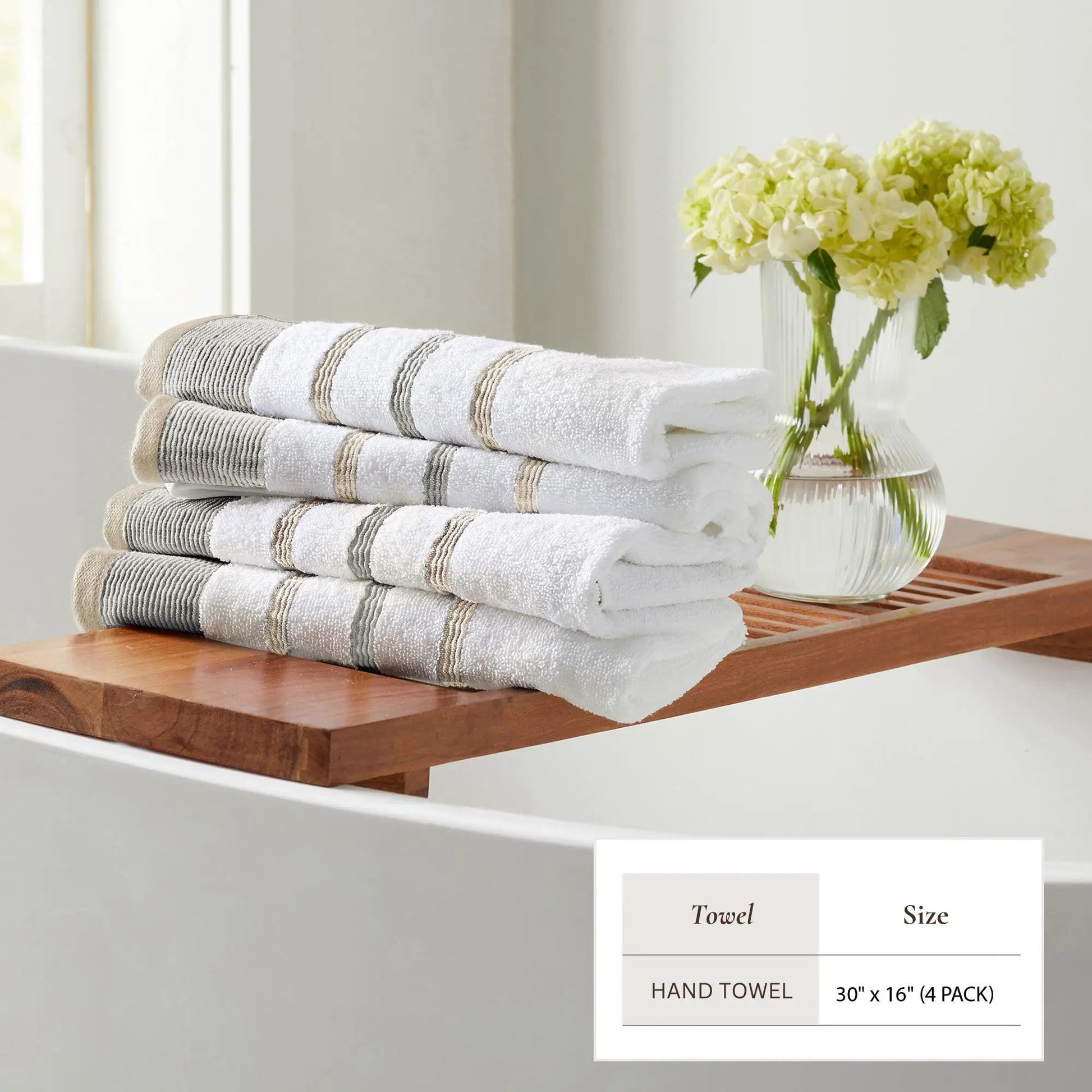 Decorative Cotton Stripe Bath Towel Set - Noelle Collection from PriceLows™