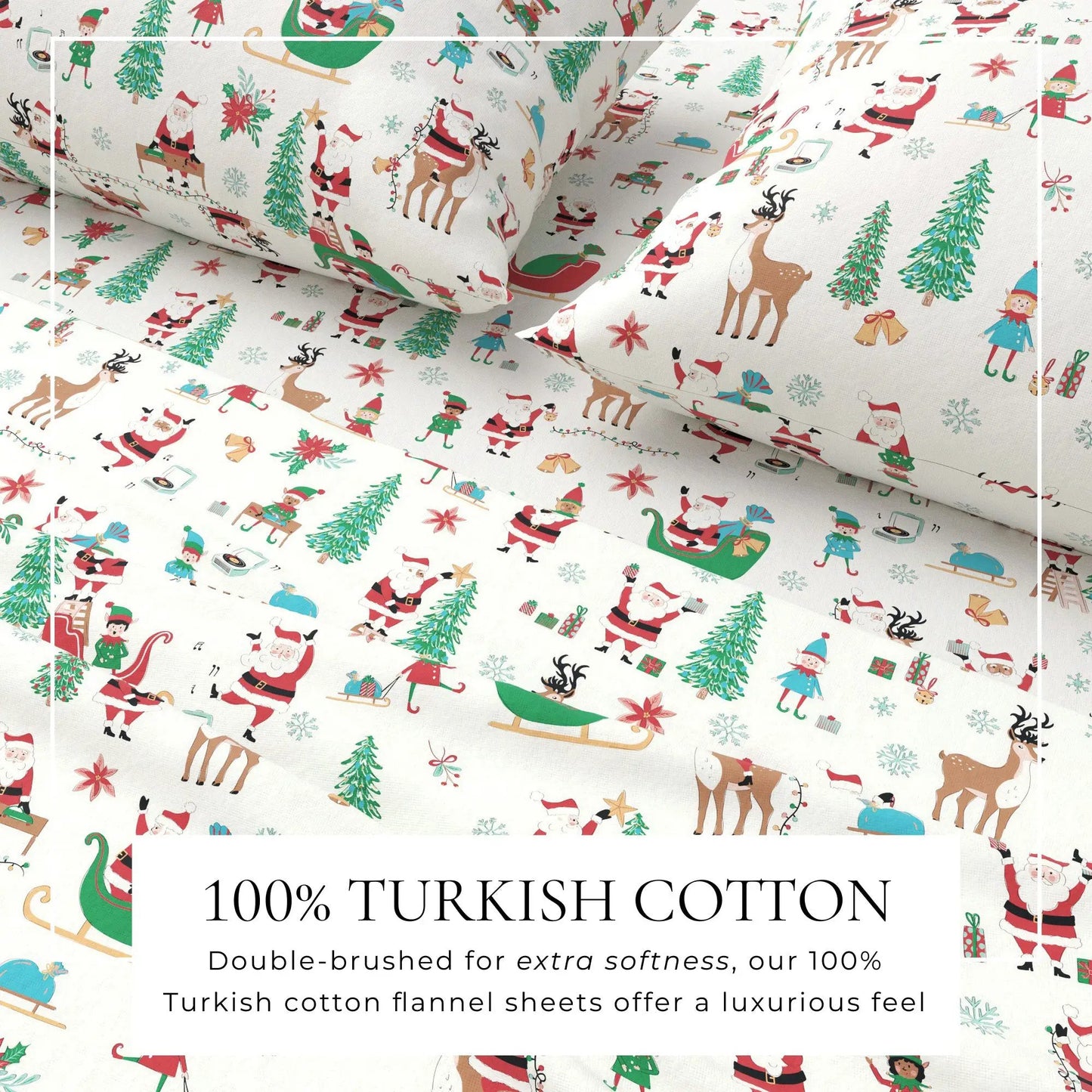 Turkish Cotton Christmas Flannel Sheet - Whittaker Collection from PriceLows™