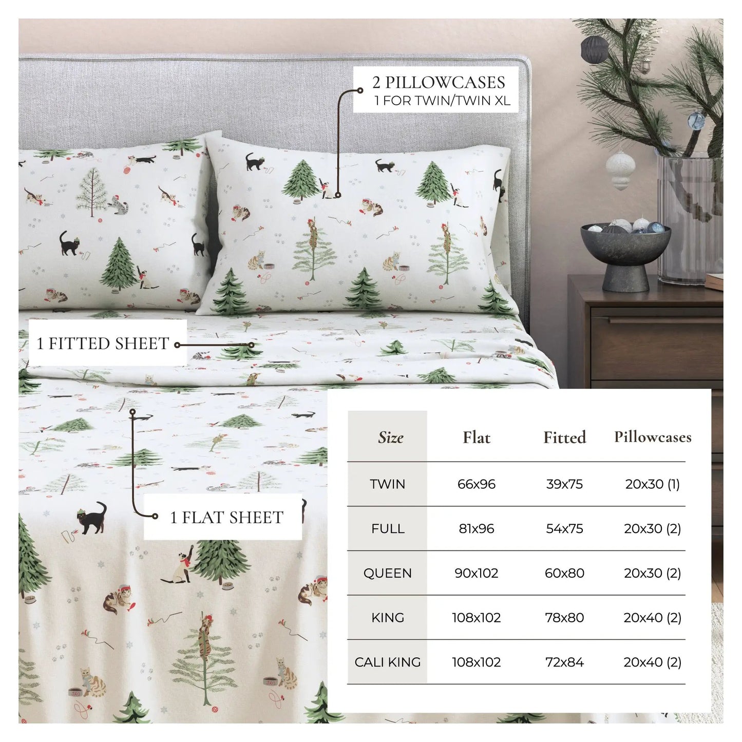 100% Turkish Cotton Flannel Sheet Sets - Boulder Collection from PriceLows™