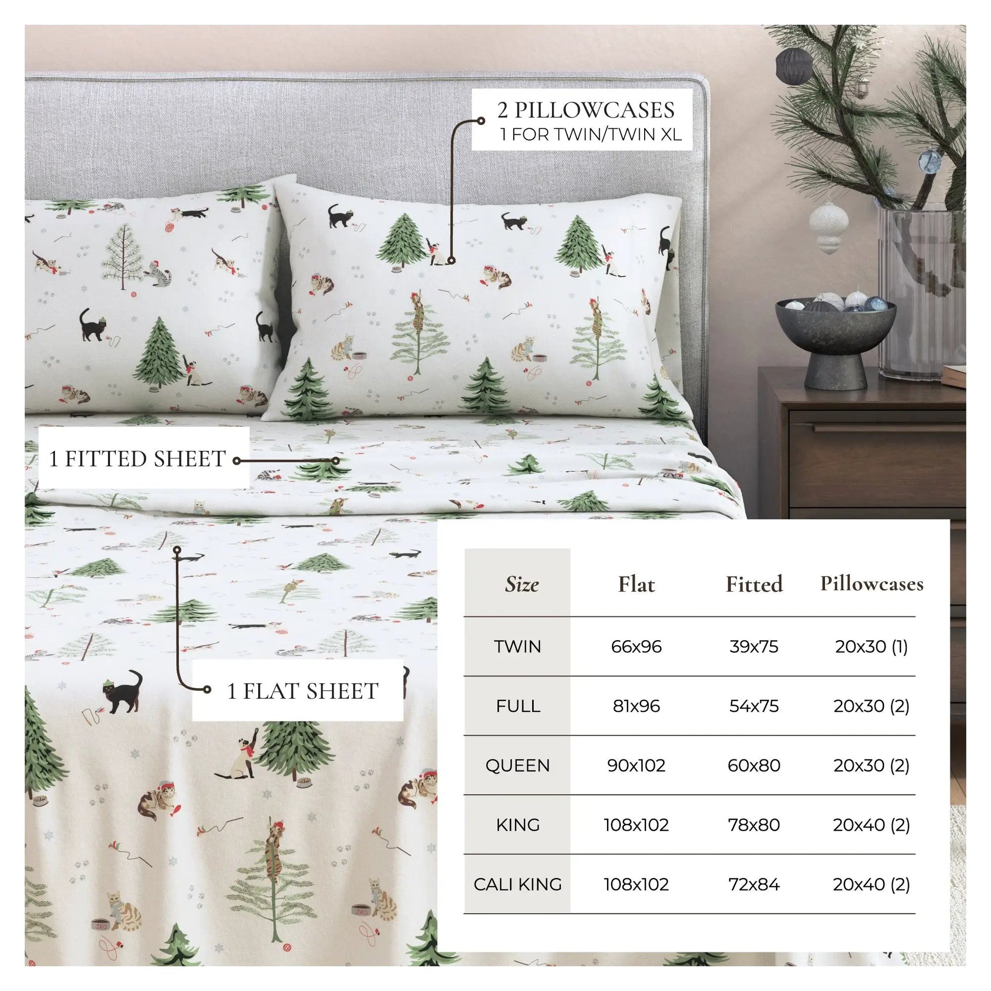 100% Turkish Cotton Flannel Sheet Sets - Boulder Collection from PriceLows™