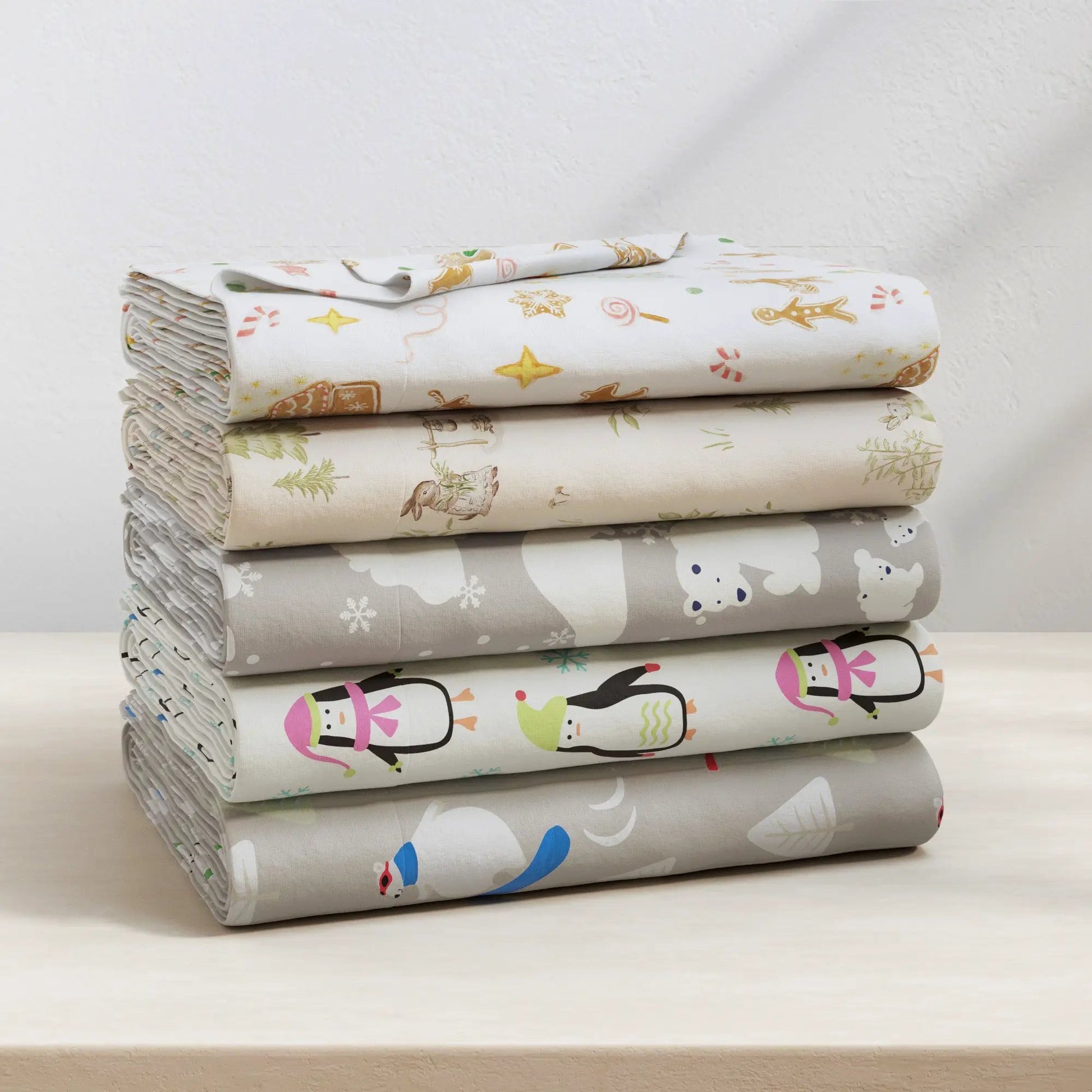 Turkish Cotton Flannel Sheet Set - Kids' Christmas Collection from PriceLows™