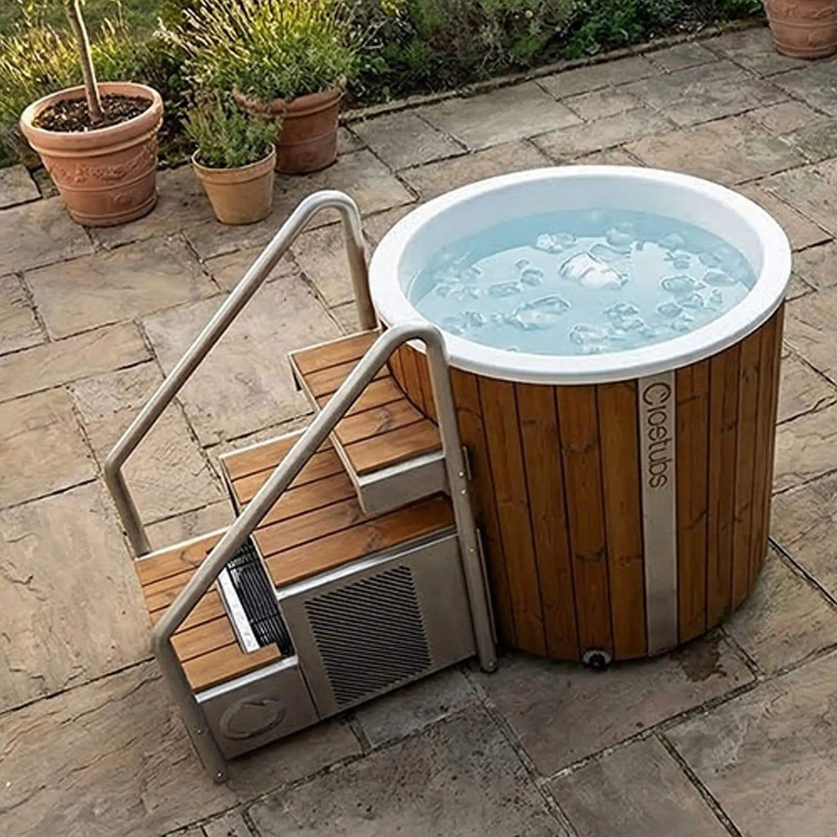 Icetubs IceBarrel XL Thermowood And Fiberglass Cold Plunge Immersion Tub | Fiberglass | Chiller | Home