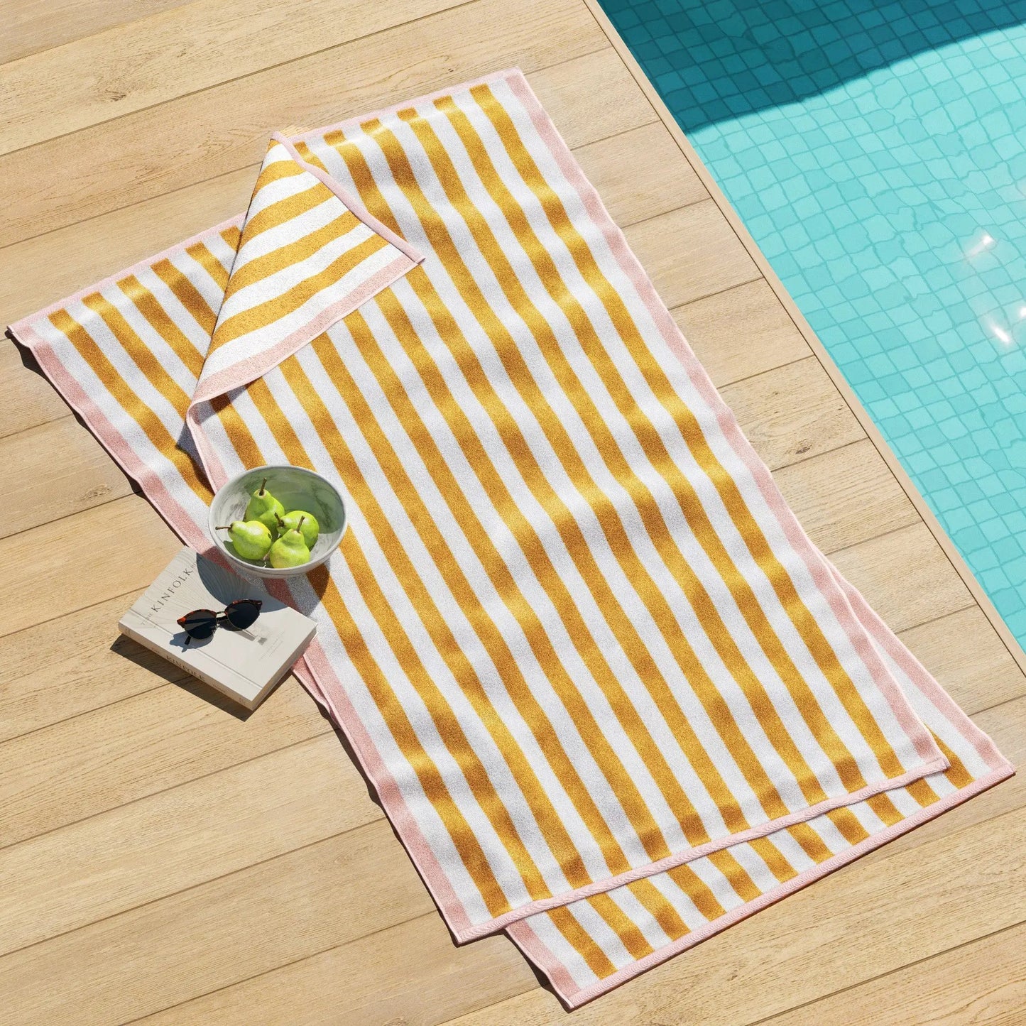 Oversized Striped Border Cabana Beach Towel - Santa Cruz from PriceLows™
