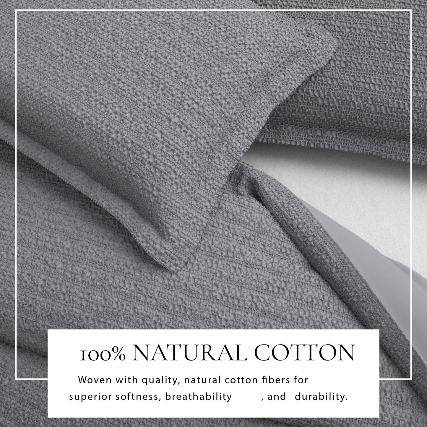 100% Cotton Honeycomb Waffle Duvet Set - Mattea Collection from PriceLows™