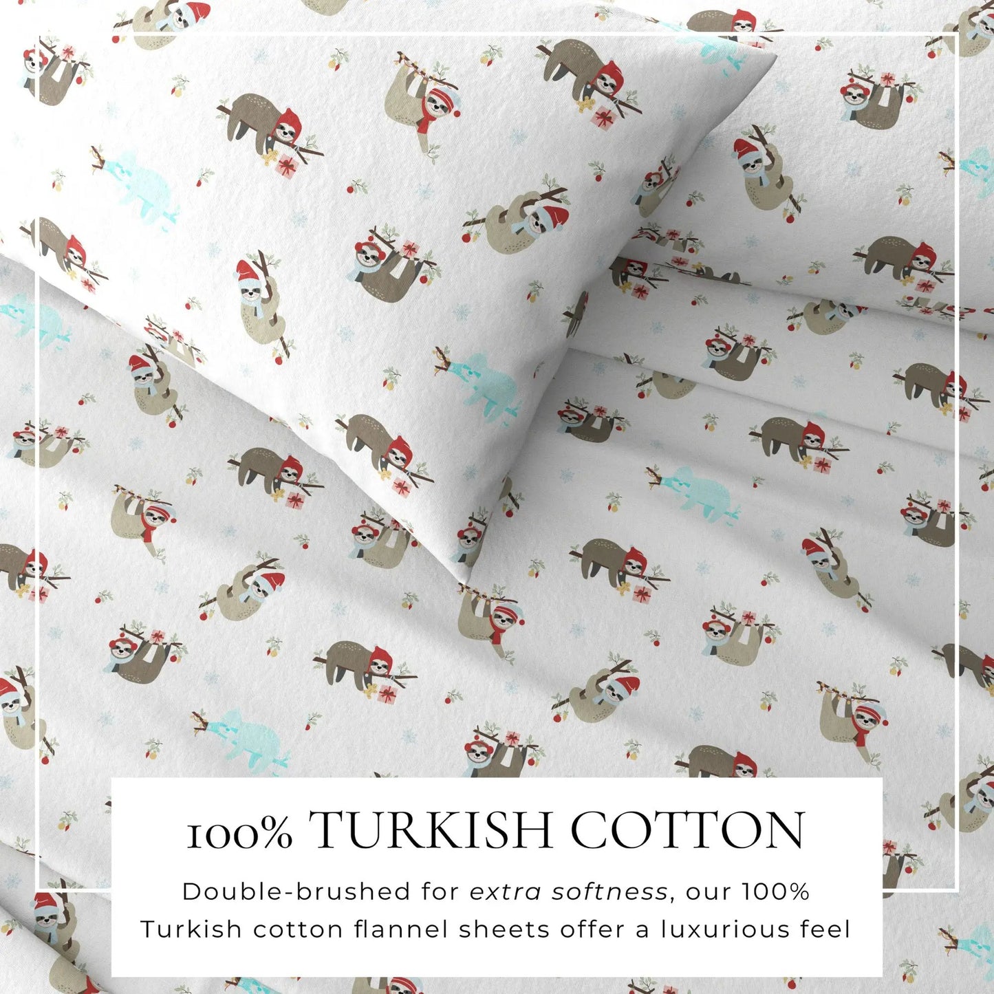 Turkish Cotton Christmas Flannel Sheet - Whittaker Collection from PriceLows™