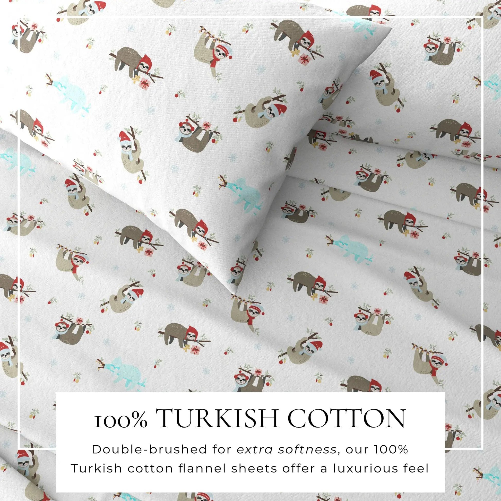 Turkish Cotton Christmas Flannel Sheet - Whittaker Collection from PriceLows™