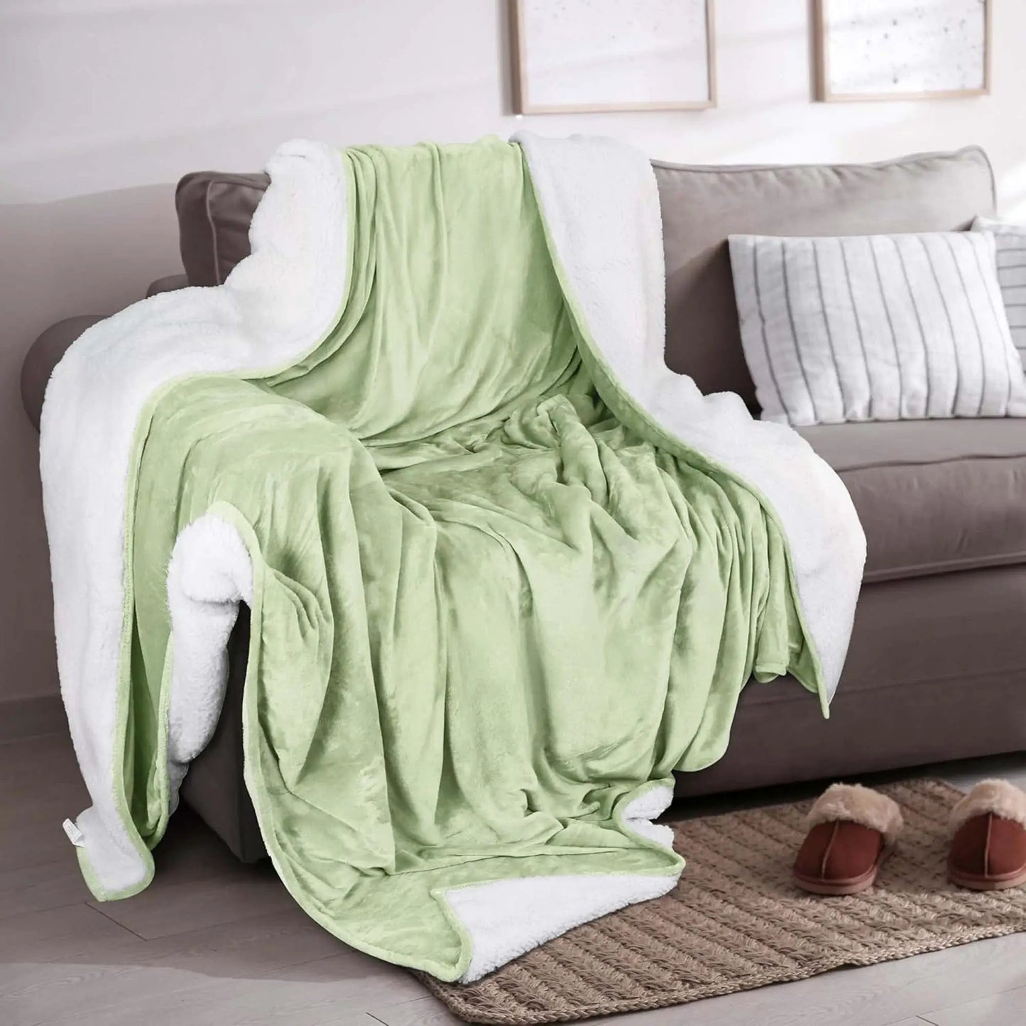 Velvet Plush Sherpa Bed Blanket - Sherpa Fleece Collection from PriceLows™