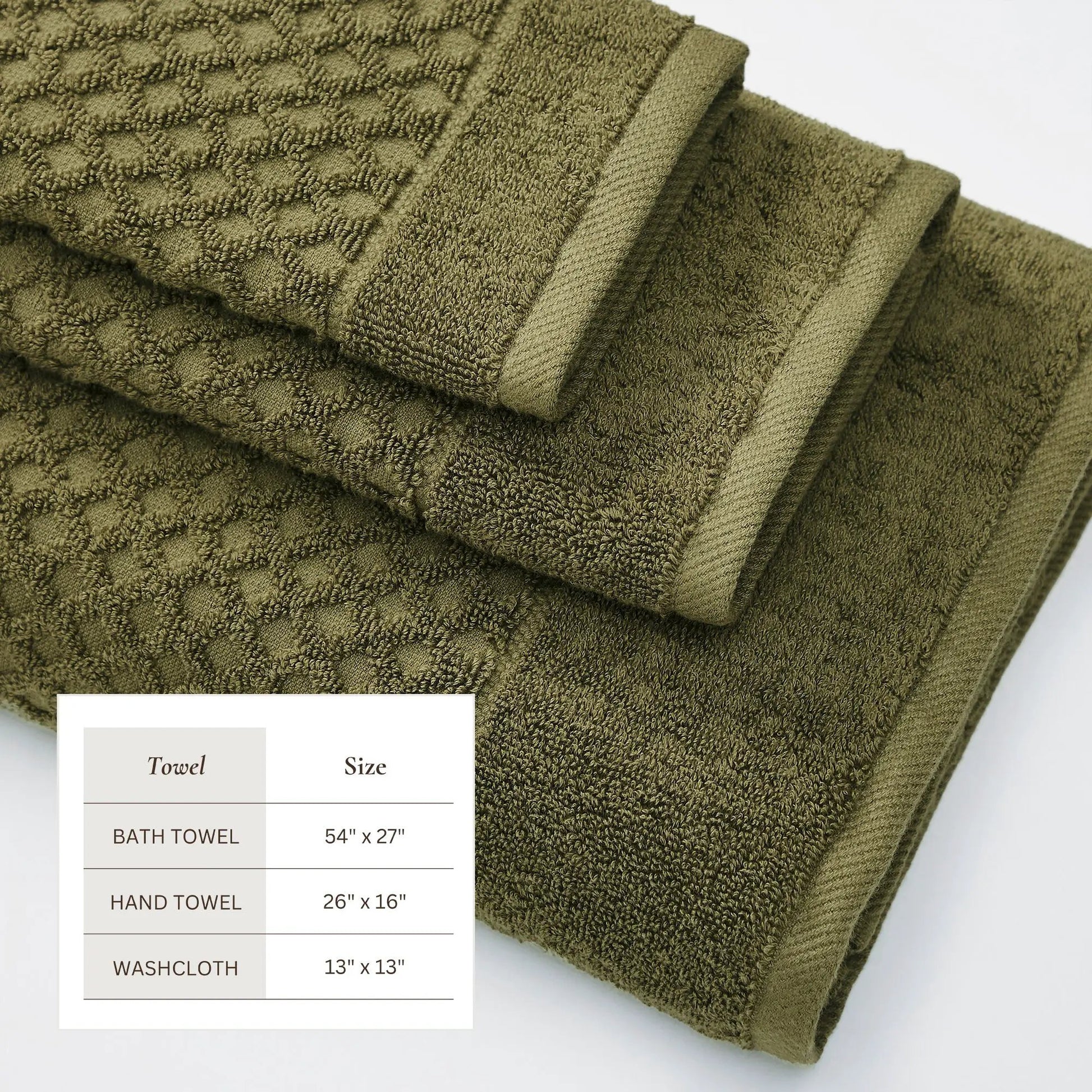 Cotton Diamond Waffle Weave Bath Towel Set - Grayson Collection from PriceLows™