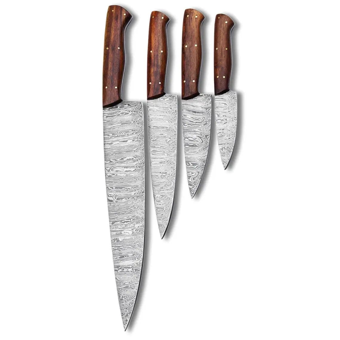 DAMASCUS KITCHEN CHEF KNIVES SET | 8 Inch | Walnut Wood | Kitchen Knives Set