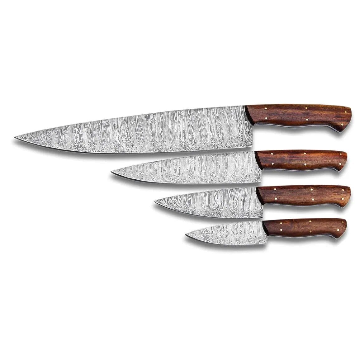 DAMASCUS KITCHEN CHEF KNIVES SET | 8 Inch | Walnut Wood | Kitchen Knives Set