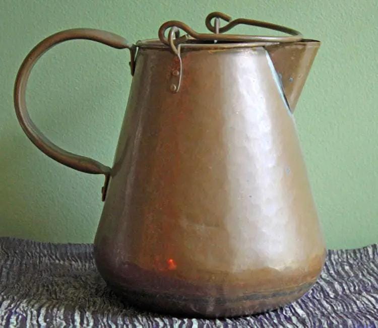 Antique Brass Creamer and Sugar Dish | Heavy Brass Containers with Handles | Kitchen Accessories | Collectors & Hosts