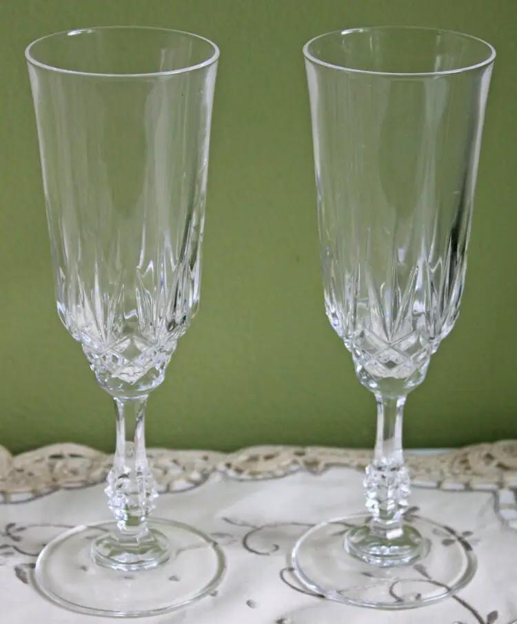 Vintage Crystal Stemware | Ornate Stem | 7.5 Inch Height | Set Of 8