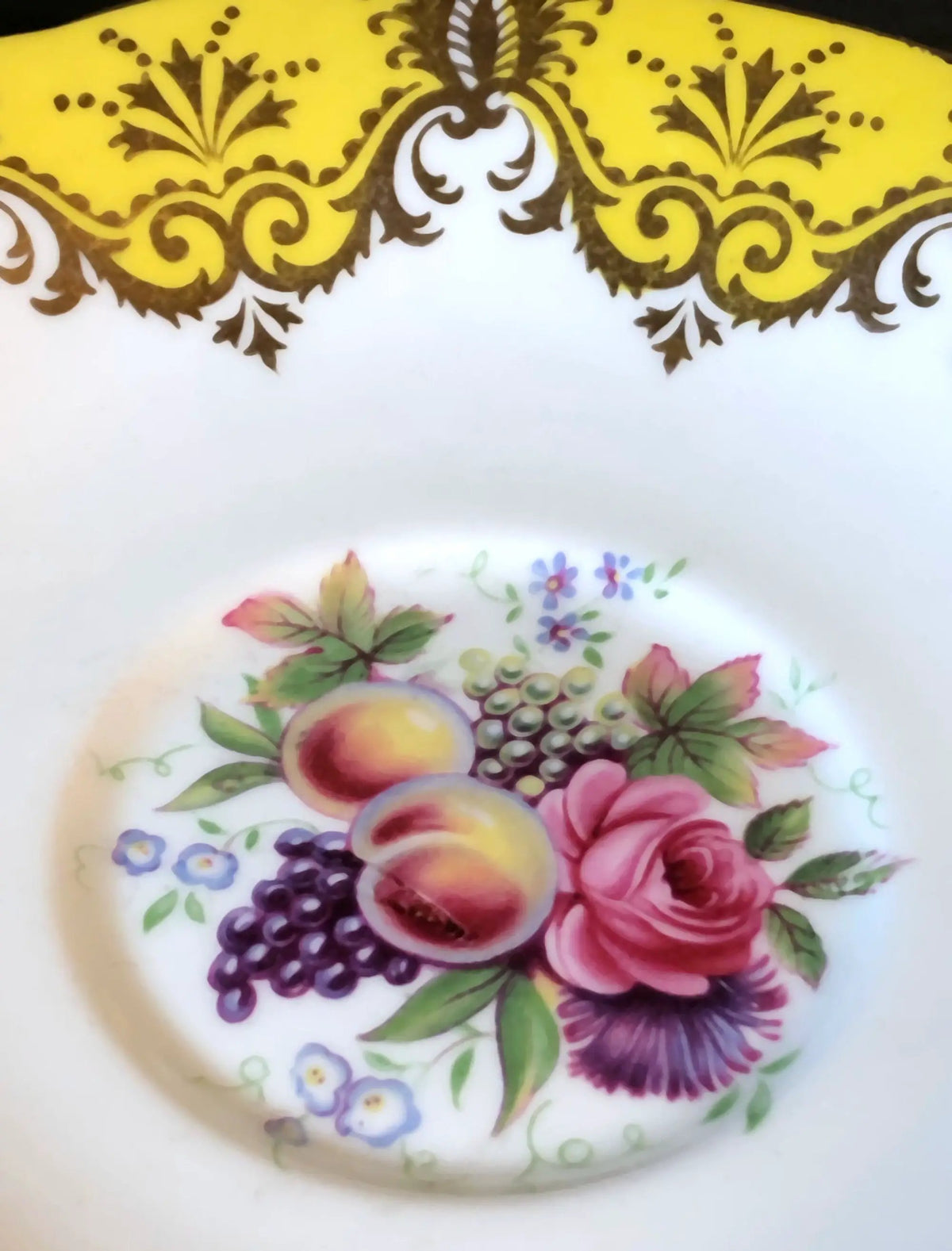 Tea Cup And Saucer | Antique Fine Porcelain | Gold And Pink Accent