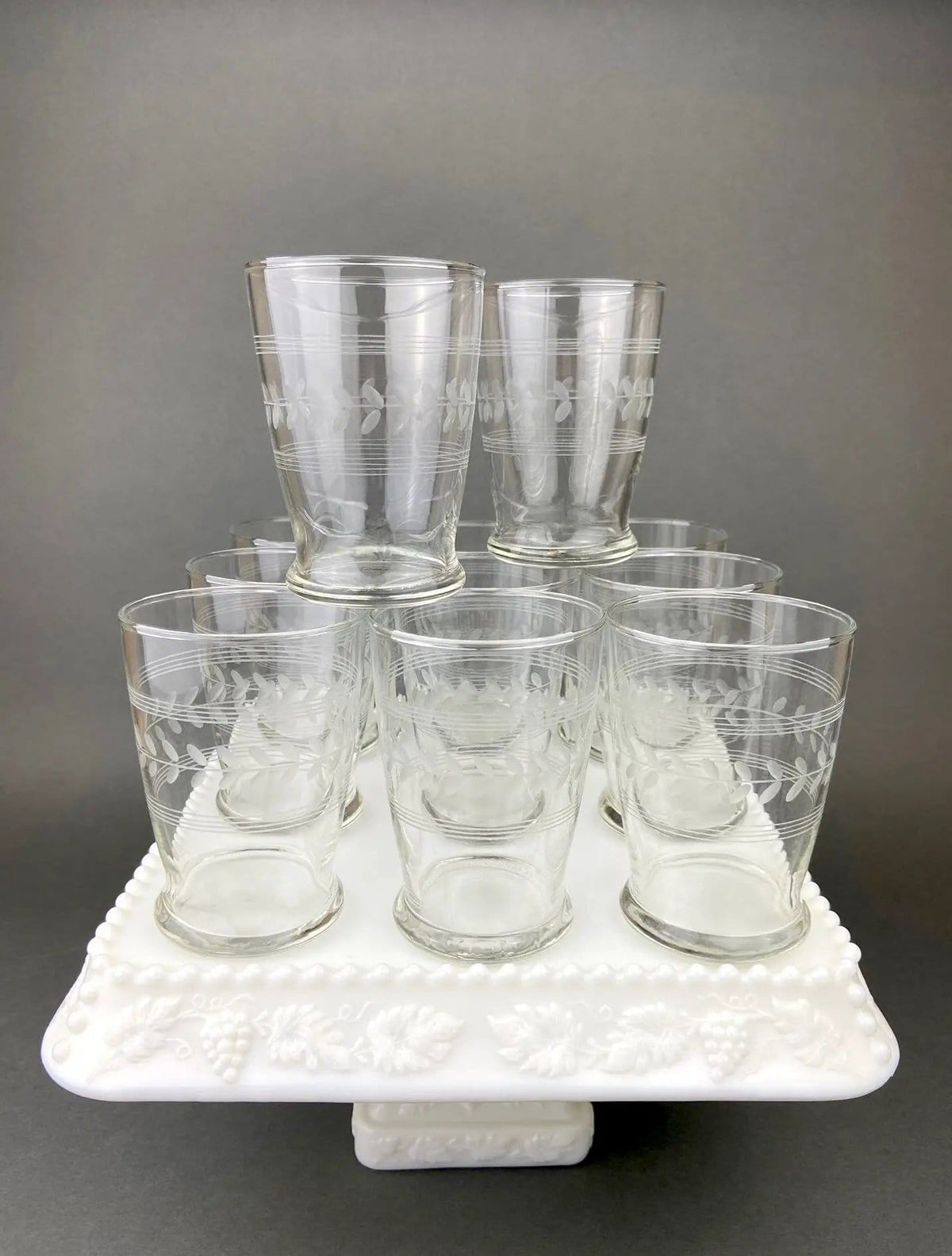 Anchor Hocking Water, Wine, Juice Goblets | Set of Six | Beaded Base | Collectors & Hosts