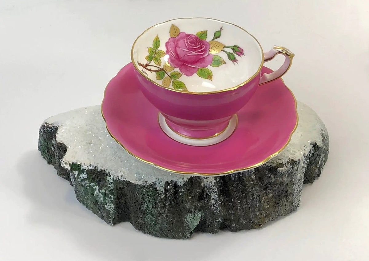 Vintage Tea Cup And Saucer | Hand Painted | Fine Porcelain | 3.5 Inch Diameter