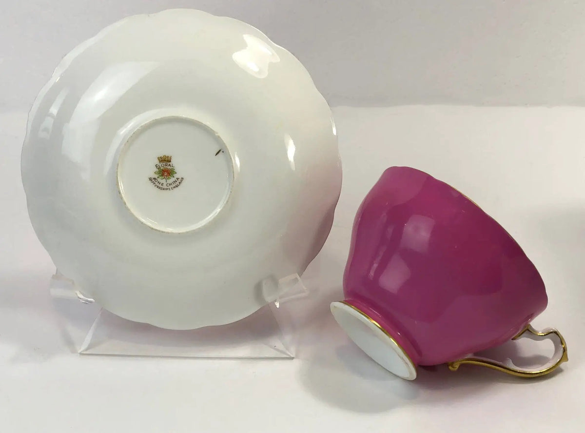 Vintage Tea Cup And Saucer | Hand Painted | Fine Porcelain | 3.5 Inch Diameter