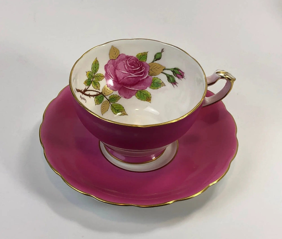Vintage Tea Cup And Saucer | Hand Painted | Fine Porcelain | 3.5 Inch Diameter