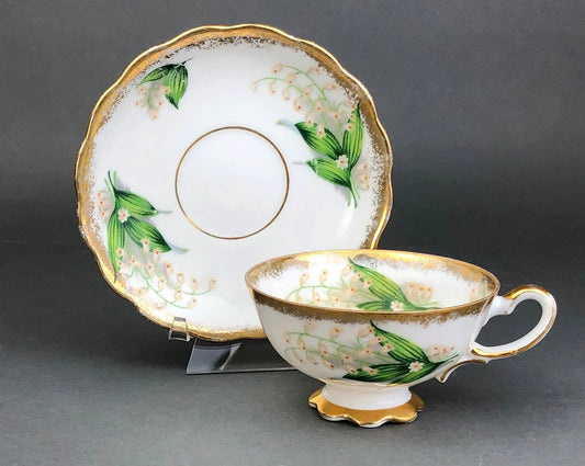 Vintage Teacup and Saucer with Lilies of the Valley Pattern | Collectible Vintage | Pre-Owned Piece | Collectors & Hosts