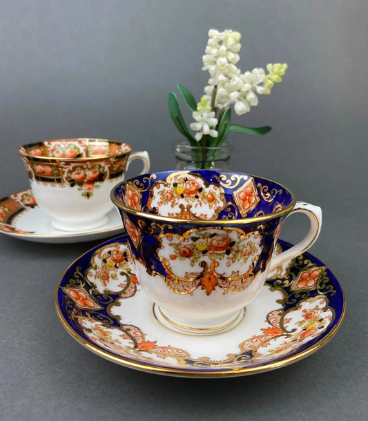 Royal Albert Crown China Tea Cups and Saucers | Hand Painted Floral Set | Collectible Vintage | Collectors & Hosts