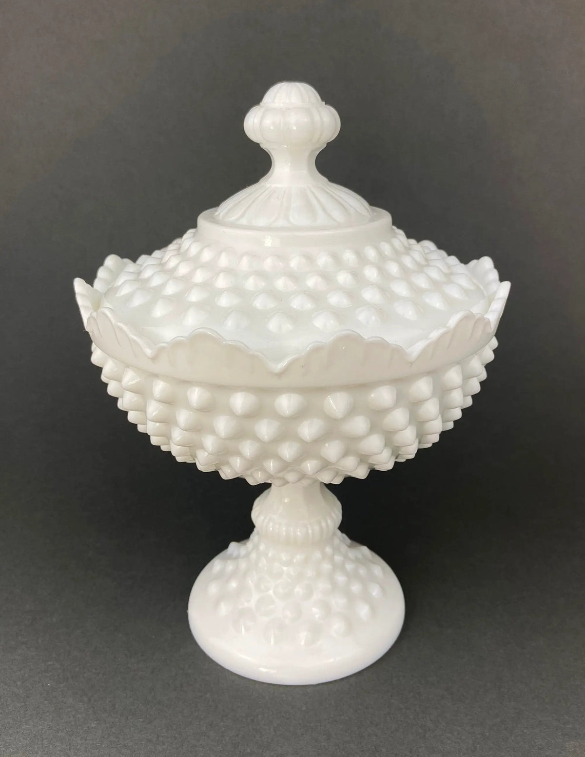 Milk Glass Salt And Pepper Shakers | Grape Vine Motif | 5 Inch Height