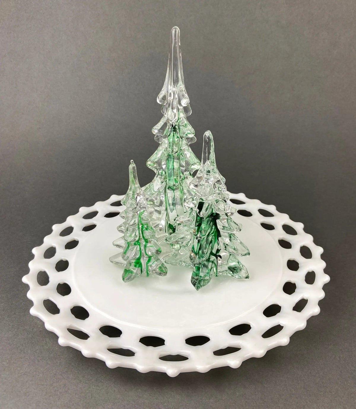 Lead Crystal Clear Christmas Tree | Hand Crafted Art Glass Spruce Tree | 8" Tall Pine | Collectors & Hosts