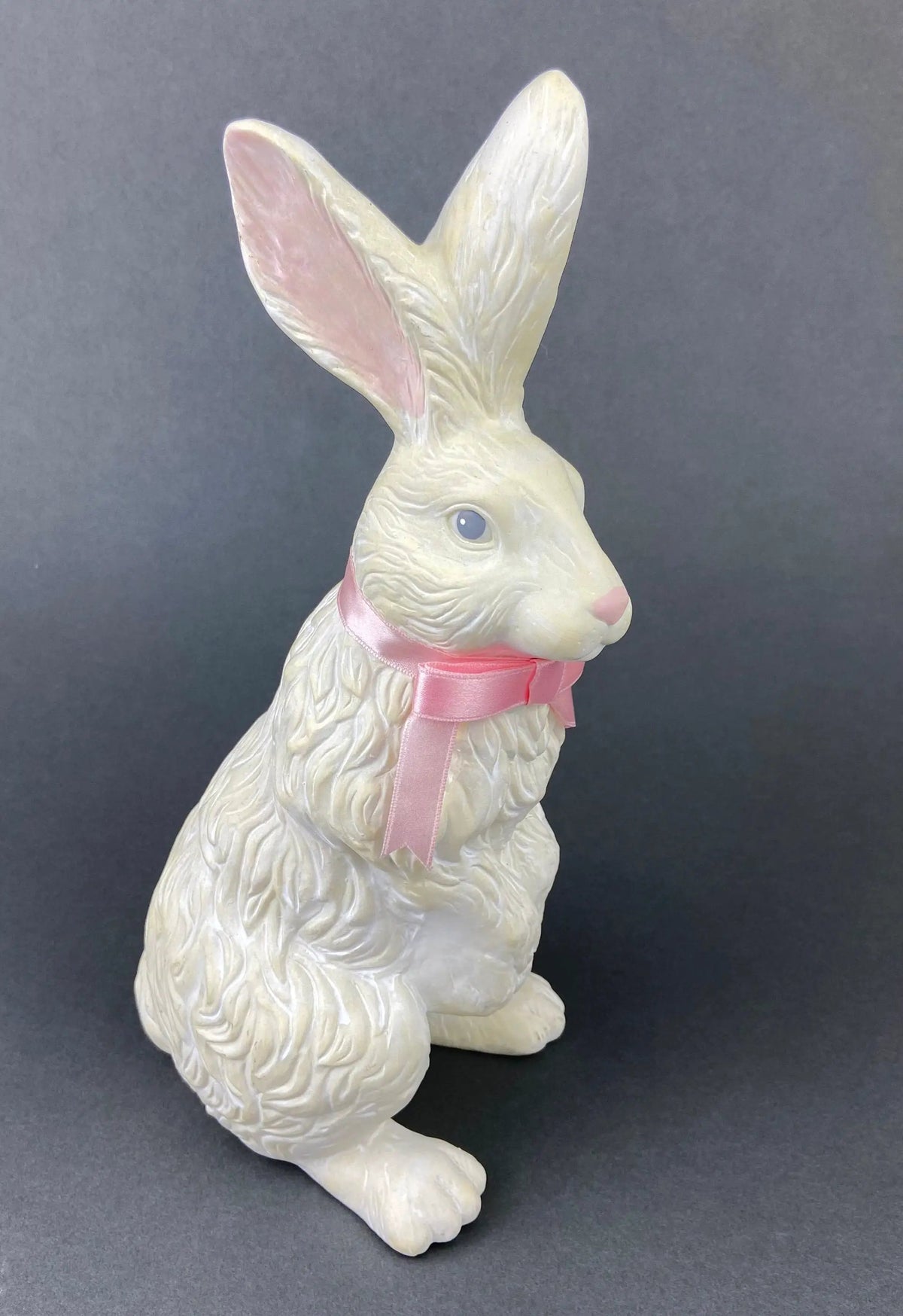 Vintage Ceramic Bunny | Beige Glaze | Spring Decor | 5 By 3 By 5 Inches