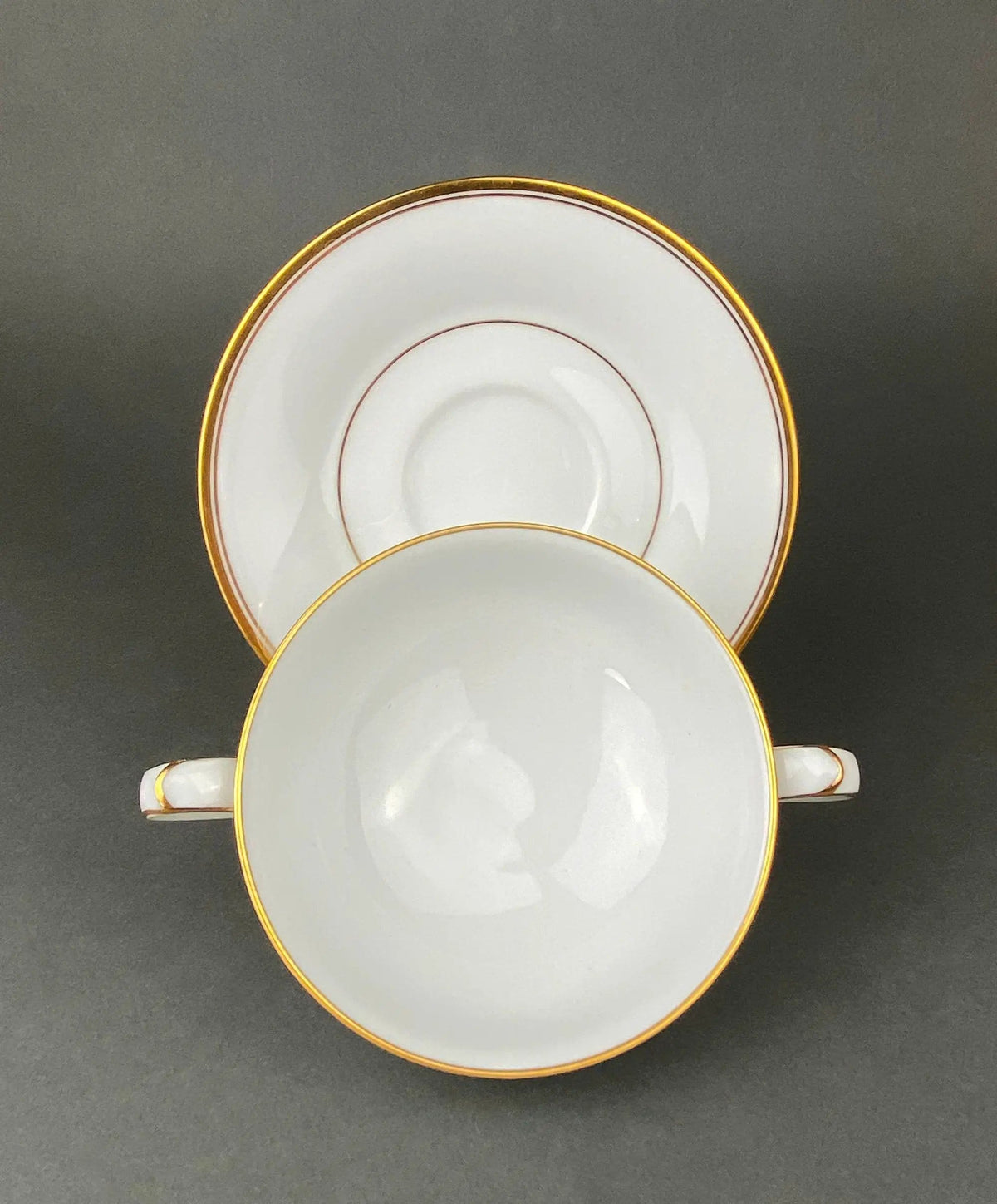 Noritake Allison Tea Set: Gold Band China Cups and Saucers (Set of Five) | Collectible Vintage | Pre-Owned Piece | Collectors & Hosts
