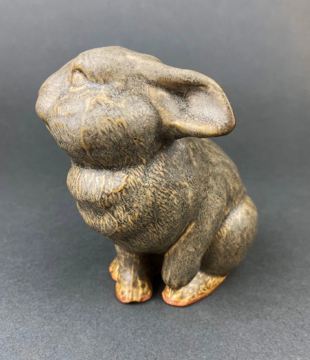 Vintage Ceramic Bunny | Beige Glaze | Spring Decor | 5 By 3 By 5 Inches