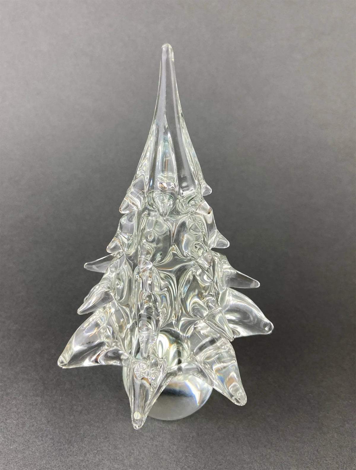 Lead Crystal Clear Christmas Tree | Hand Crafted Art Glass Spruce Tree | 8" Tall Pine | Collectors & Hosts