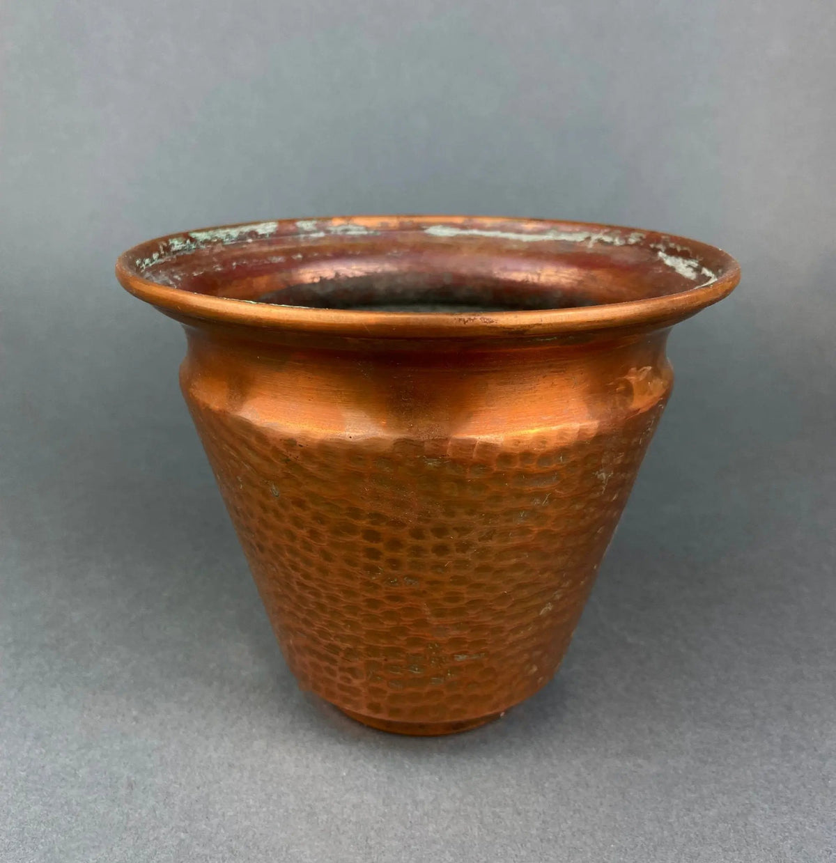 Vintage Copper Hammered Pot | Hand Pounded Metal | 5 Inch Height | 6 Inch Base