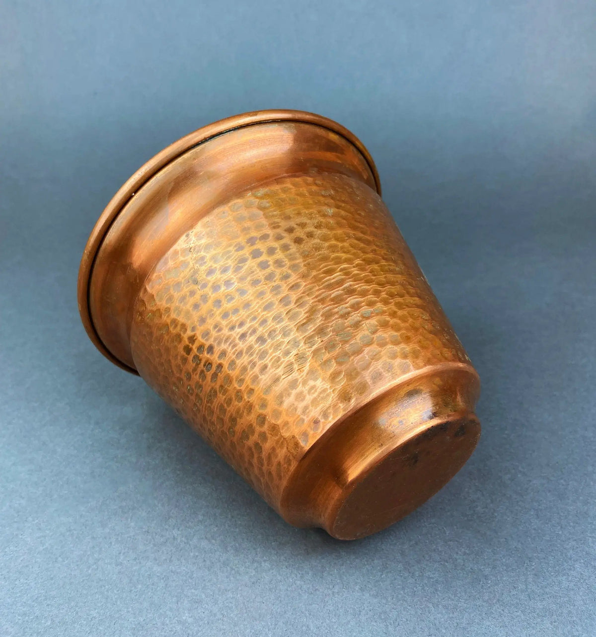 Vintage Copper Hammered Pot | Hand Pounded Metal | 5 Inch Height | 6 Inch Base
