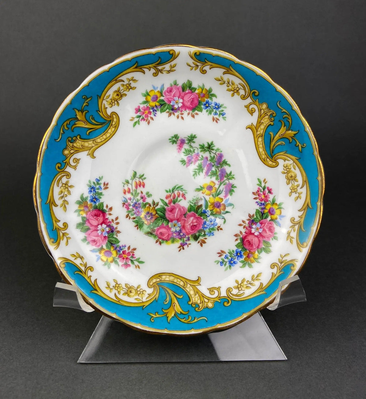 Tea Cup And Saucer | Fine English Bone China | 8 Oz | Vintage Pattern