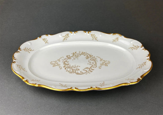 Vintage Schumann Arzberg Porcelain Serving Platter | Gold Detailing | Collectible Vintage | Collectors & Hosts