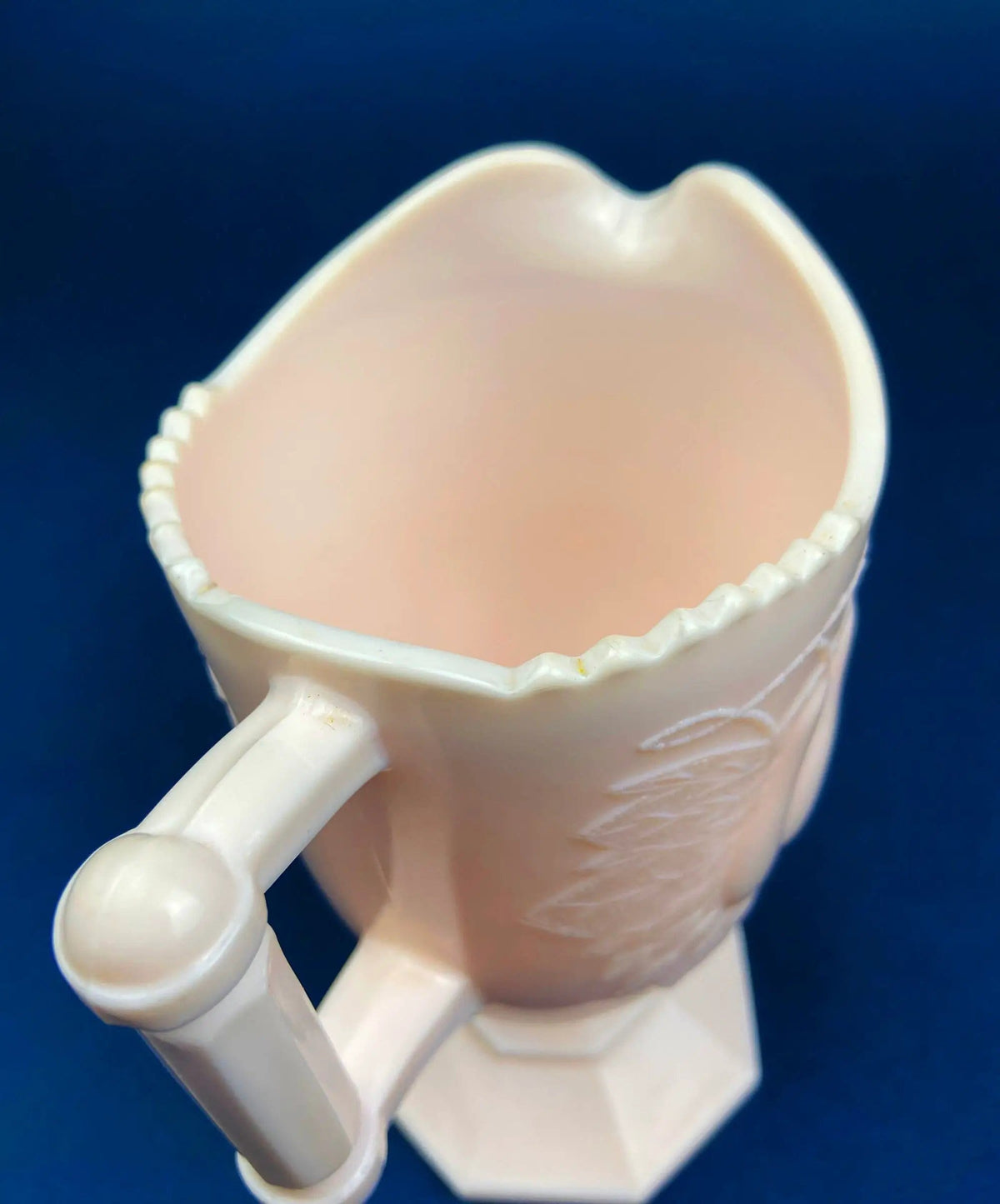 Pink Milk Glass Footed Creamer with Pear Motif | Collectible Tableware | Collectible Vintage | Collectors & Hosts
