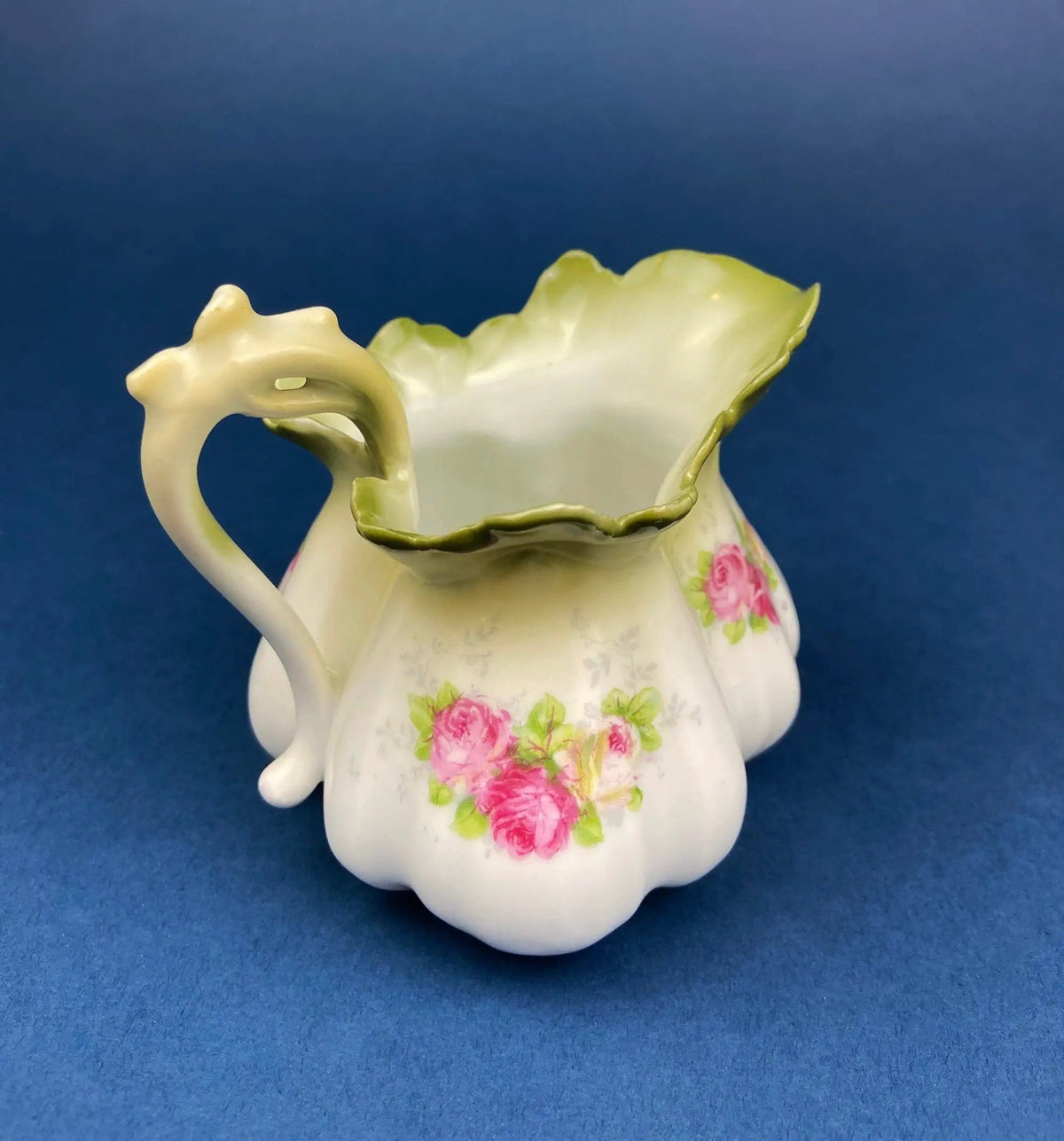 Antique Porcelain Pitcher Creamer Jug Shaped like Tomato Pumpkin | Bavaria Royal Bayreuth Porcelain | Modern Farmhouse | Collectors & Hosts