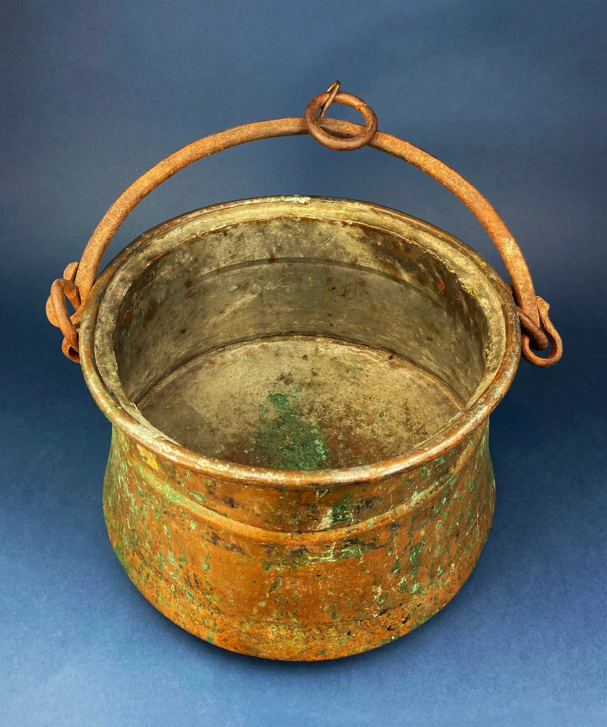 Extra Large Hand Pounded Copper Blackened Cauldron | Antique Hand Hammered Oval Scuttle for Wood Toys or Storage | Rustic Home Decor | Collectors & Hosts