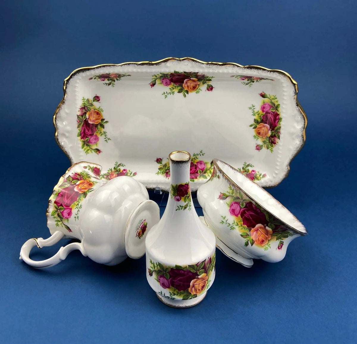 Antique Porcelain Tray for Cosmetics, Perfume, Bath Products, as Breakfast Tray or for | Hand-Painted & Signed by Artist | Collectible Vintage | Collectors & Hosts