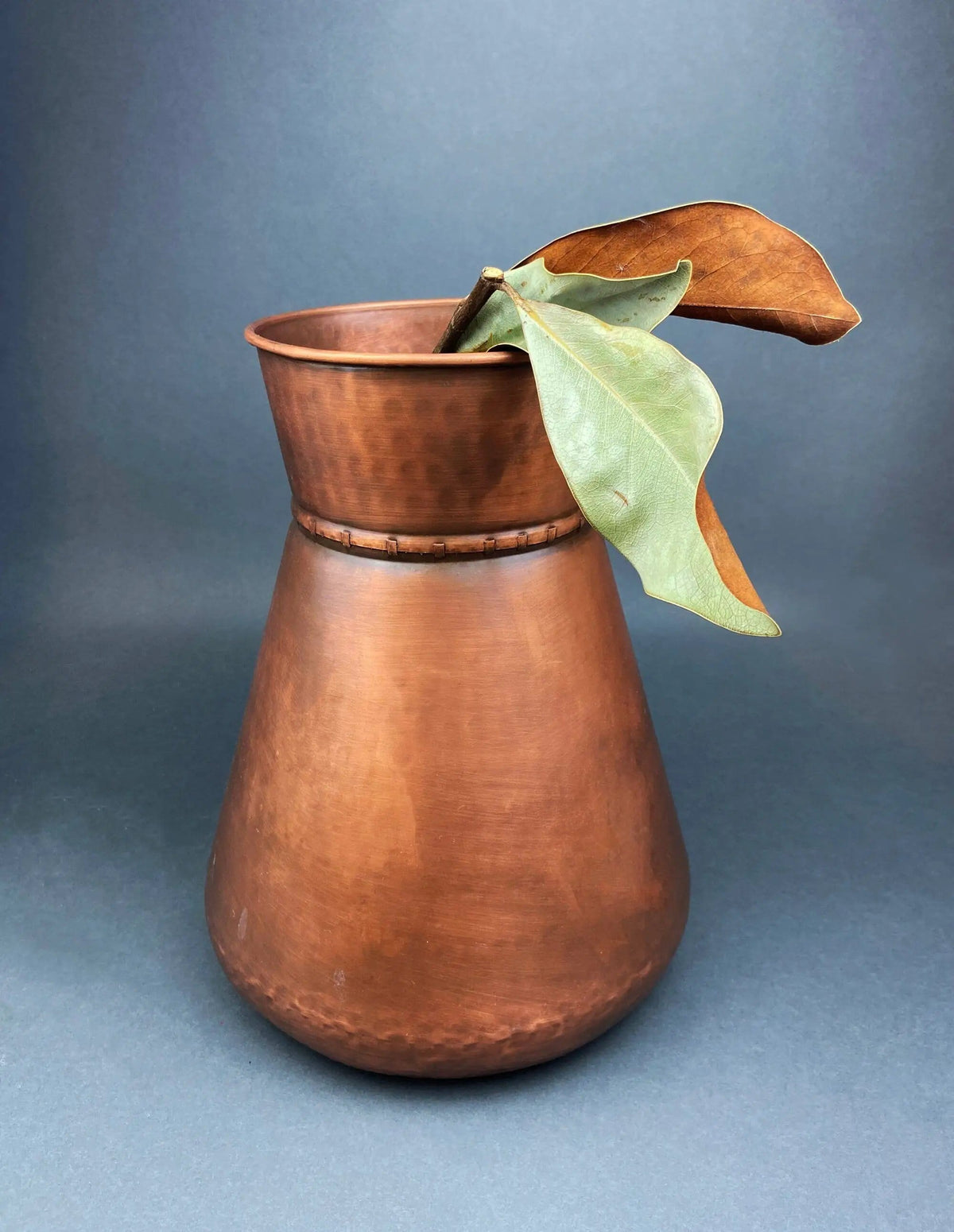 Extra Large Rustic Metal Vase with Bronze Handles | Collectible Vintage | Pre-Owned Piece | Collectors & Hosts