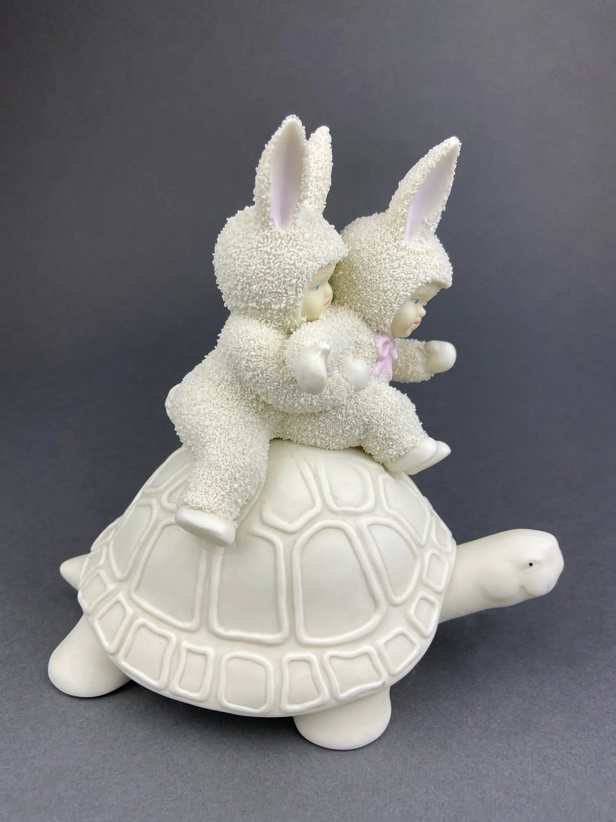 Lucky Smiling Pig Figurine by Snow Babies and Department 56 | Cute White Porcelain Piglet Wearing Scarf | Holiday Decor | Collectors & Hosts