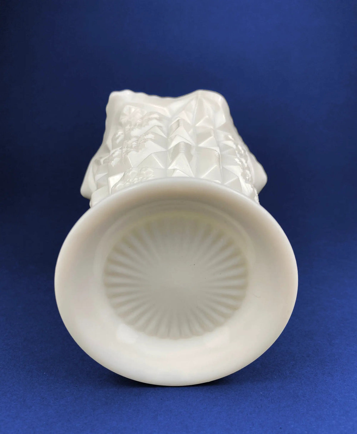 Westmoreland Milk Glass Vase | Block And Star Pattern | 6 Inch Height | Vintage