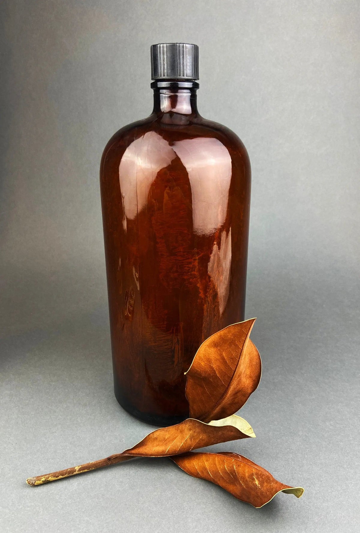 Amber Apothecary Bottle | Duraglas | 14 Inch Tall | 6 Inch Diameter