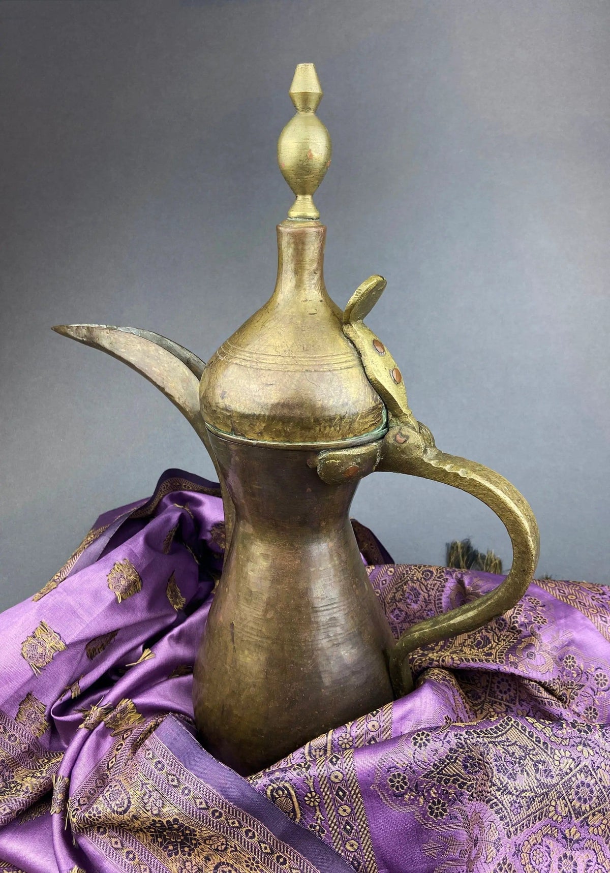 Antique Large Aftaba | Primitive, Hand Hammered Brass Vessel for Water | Highly Collectible Pitcher | Collectors & Hosts