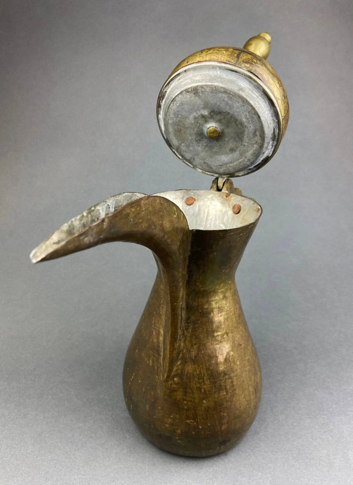 Antique Large Aftaba | Primitive, Hand Hammered Brass Vessel for Water | Highly Collectible Pitcher | Collectors & Hosts