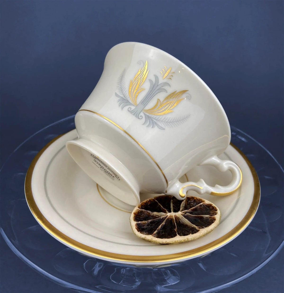 Vintage Cups and Saucers by Syracuse China | Governor Clinton Pattern | Set of 5 Tea Cups | Collectors & Hosts