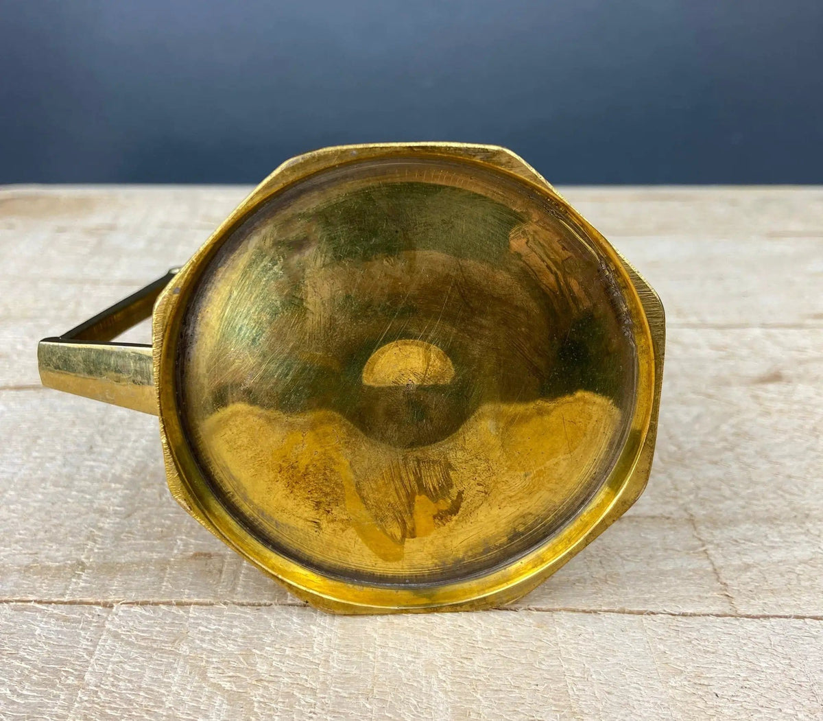 Antique Brass Creamer and Sugar Dish | Heavy Brass Containers with Handles | Kitchen Accessories | Collectors & Hosts