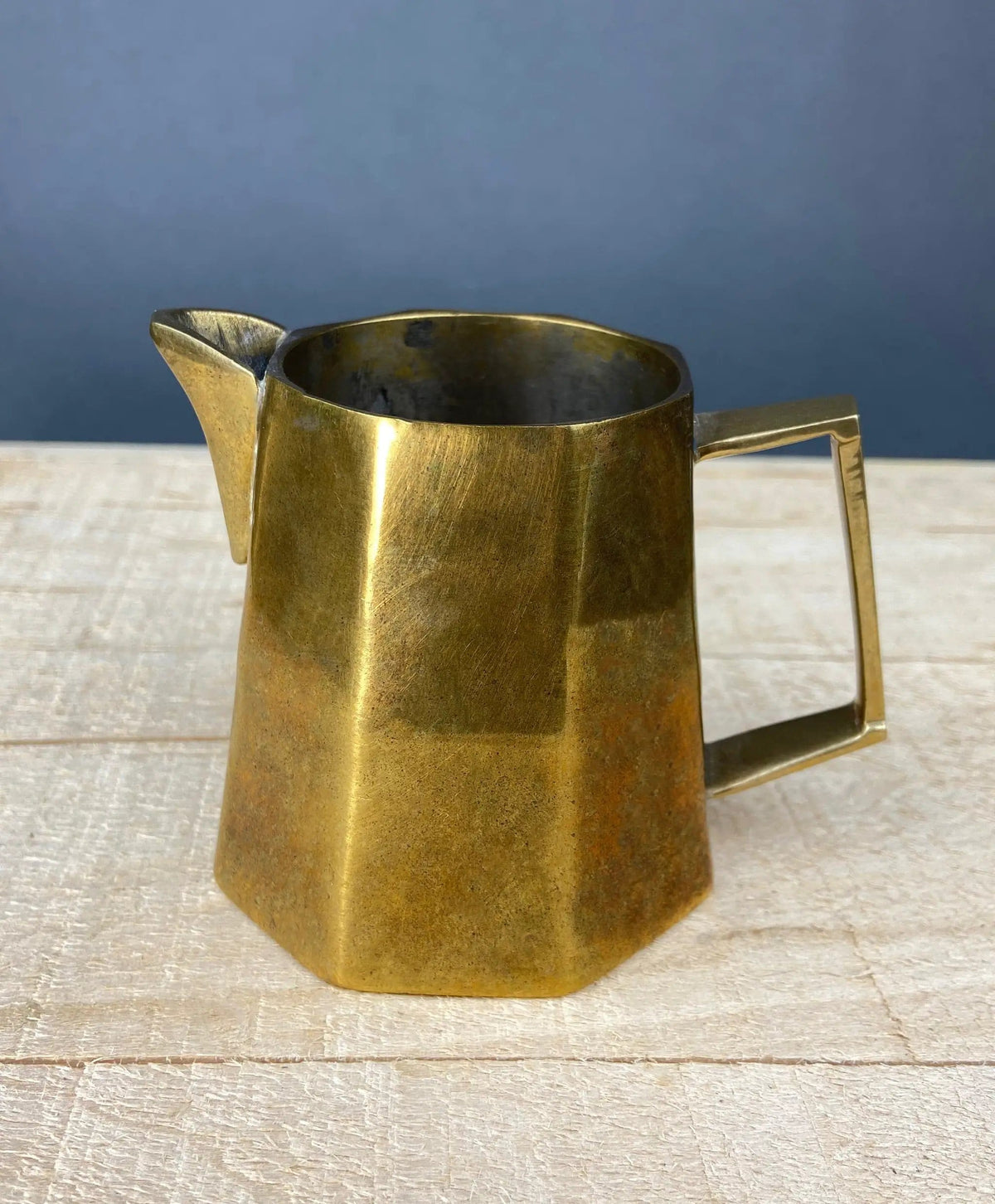 Antique Brass Creamer and Sugar Dish | Heavy Brass Containers with Handles | Kitchen Accessories | Collectors & Hosts