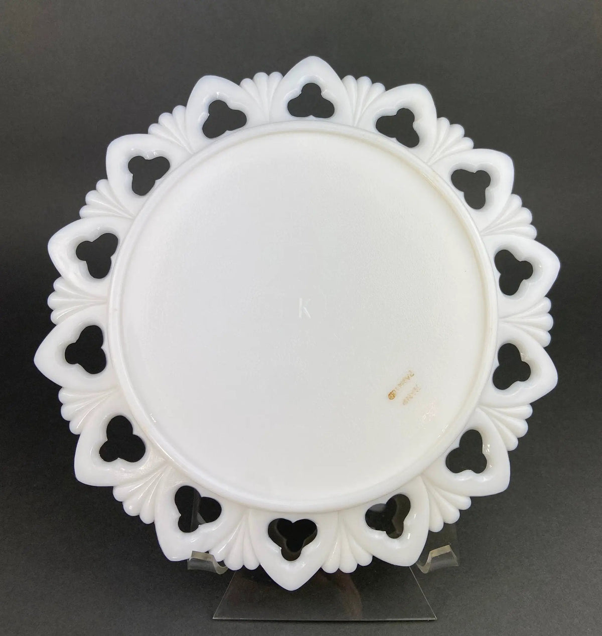 Decorative Milk Glass Plates | Hand Painted Violets | 7.25 Inch Diameter | Set Of Four